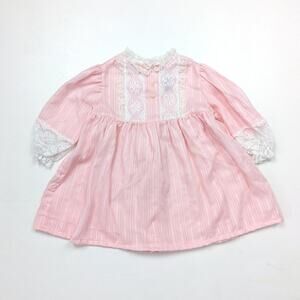 Vintage Haddad Brothers Baby Girls Size 18m Pink Mod Lace
